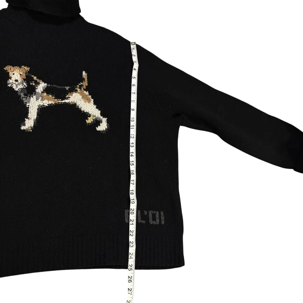 Polo by Ralph Lauren Men's Black Lambswool Turtle Neck Sweater Dog XXL Vintage - Picture 9 of 10